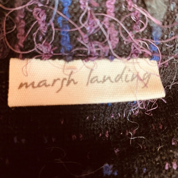 MARSH LANDING VINTAGE  PURPLE PLUM EYELASH CARDIGAN CAPELET JACKET Sz L EUC - Picture 4 of 13